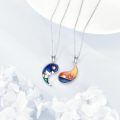 wholesale 925 Sterling Silver Yin Yang Pendant Necklace with Mountain and Palm Tree Design for Couples-0-3