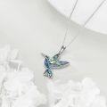 wholesale 925 Sterling Silver Abalone Shell Hummingbird Pendant Necklace for Women Men s-0-2