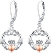 wholesale 925 Sterling Silver Celtic Knot Heart Drop Earrings Irish Jewelry-E-Claddagh