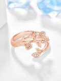 wholesale 925 Sterling Silver Rose Flower Ring Adjustable Rose Jewelry for Women-0-1