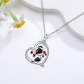 wholesale 925 Sterling Silver Bird Heart Pendant Necklace with Red Beads and Cubic Zirconia Stones Gift for Her-0-4