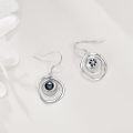 wholesale 925 Sterling Silver Round Shape Stone and Pearl Drop Dangle Earrings-0-4