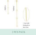 wholesale 925 Sterling Silver Nickel-Free 4 & 2 Inch Necklace Extender Set - 1.5mm Rolo Chain, Rhodium Plated, Hypoallergenic, Eco-Friendly -0-3