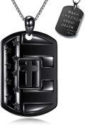 wholesale Black  Dog Tag Necklace w/ American Flag & Cross Pendant for Men/Women-0-0