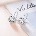 wholesale 925 Sterling Silver Round Clear Austrian Crystal Leverback Earrings for Women - Hypoallergenic Gift Idea-0-1