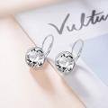 wholesale 925 Sterling Silver Round Clear Austrian Crystal Leverback Earrings for Women - Hypoallergenic Gift Idea-0-1