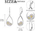 wholesale 925 Sterling Silver Daisy Flower Teardrop Dangle Earrings Holiday s for Women Daughters-0-4