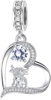 wholesale 925 Sterling Silver Highland Cow Sunflower Dangle Stud Leverback Hoop Earrings-04-April