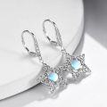 wholesale 925 Sterling Silver Star Moonstone Celtic Knot Drop Earrings with Leverbacks-0-4
