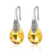 wholesale 925 Sterling Silver Teardrop Earrings Wholesale With Blue Crystals-11 Nov