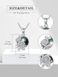 wholesale 925 Sterling Silver Rose Pearl Pendant Necklace-0-3