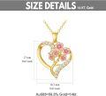 wholesale 14K Gold (Au585) & Moissanite Plum Blossom Birth Month Flower Necklace - 5 Petals Symbolize Peace, Joy, Success, Longevity, Happiness - Hypoallergenic Gift for Women-0-5