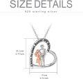 wholesale 925 Sterling Silver Heart-Shaped Pendant Necklace for Women - Always My Sister Forever My Friend-0-5