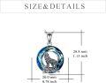 wholesale 925 Sterling Silver Blue Crystal Wolf Pendant Necklace Gifts for Men & Women-0-3
