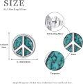 wholesale 925 Sterling Silver Turquoise Peace Sign Stud Earrings for Men & Women-0-5