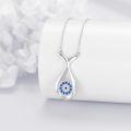 wholesale 925 Sterling Silver Teardrop Evil Eye Mermaid Pendant Necklaces s for Women and Girls-0-2
