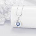 wholesale 925 Sterling Silver Evil Eye Pendant Necklace Blue Gemstone-0-2