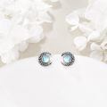 wholesale 925 Sterling Silver Celtic Knot Moonstone Stud Earrings for Women and Men-0-2