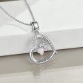 wholesale 925 Sterling Silver Opal Paw Print Heart Necklace for Women Girls Cat Dog Memorial s-0-1