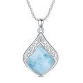 wholesale 925 Sterling Silver Pendant Necklace Black Agate Teardrop Platinum Plated Filigree Design For Women-0-18