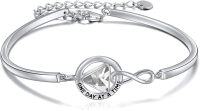 wholesale 925 Sterling Silver Infinity Triangle Crystal Bangle One Day at A Time Sobriety Gift for Women-AA Recovery Bangle Bracelet