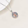 wholesale 925 Sterling Silver Rainbow Crystal Mother Daughter Pendant Necklaces I love you forever Gifts for Mom Grandmother-0-5