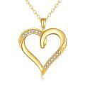 wholesale 14K Gold Diamond Accent Open Heart Necklace - Elegant Fine s for Her-0-0