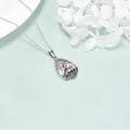 wholesale 925 Sterling Silver Wolf and Girl Pendant Necklace - Nature Themed Jewellery Gifts for Her/Mom/Birthday-0-1