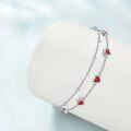 wholesale Sterling Silver Birthstone Heart Anklet Bracelets for Women Mom Wife GF-0-5