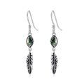 TOUPOP 925 Sterling Silver Stone Western Boho Feather Drop Dangle Earrings-0-0