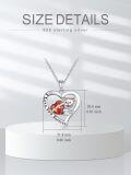 wholesale 925 Sterling Silver Teddy Bear Heart Pendant Necklace for Women-0-1