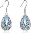 wholesale 925 Sterling Silver Abalone Shell Filigree Dragonfly Earrings, Moonstone Jewelry Gift for Women-0-0