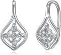 wholesale 925 Sterling Silver Celtic Knot Trinity Witch's Knot Drop Earrings Irish  for Women Girls-0-0