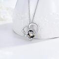 wholesale 925 Sterling Silver Heart-Shaped Pendant with Penguin Charm - Gifts for Her-0-5