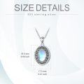 wholesale 925 Sterling Silver Oval Rainbow Moonstone Locket Necklace for Women Gifts-0-4