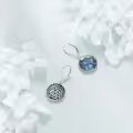 wholesale 925 Sterling Silver Abalone Shell Valknut Viking Symbol Leverback Earrings-0-1