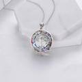wholesale 925 Sterling Silver Tree Of Life Pendant With Blue Crystal Backdrop-0-8