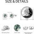 wholesale 925 Sterling Silver Green Agate Moon & Sun Stud Earrings Celestial s for Women Girls-0-5