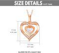 wholesale 14K Rose Gold Double Heart Diamond Pendant Eternal Love Necklace for Women-0-4