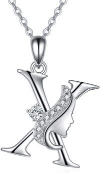 wholesale Sterling Silver Alphabet A Z Initial Letter Pendant Necklace for Women Jewelry Gifts-X