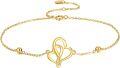 wholesale 14K Gold Double Heart Link Stone Bracelet s for Women and Girls-0-0