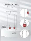 wholesale 925 Sterling Silver Birthstone Threader Earrings Infinity Long Chain Drop Pull Through 12 Stone Birthday Jewelry Gifts for Women-0-19