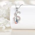 wholesale 925 Sterling Silver Electric Guitar & Music Notes with Labradorite Stone Pendant Necklace s for Women-0-2
