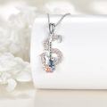 wholesale 925 Sterling Silver Electric Guitar & Music Notes with Labradorite Stone Pendant Necklace s for Women-0-2