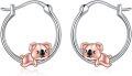 wholesale 925 Sterling Silver Koala Bear Hoop Earrings - Adorable Gift for Her-0-0