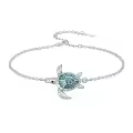 TOUPOP Sterling Silver Turquoise Ocean Animal Link Beach Bracelet-0-0