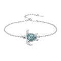 TOUPOP Sterling Silver Turquoise Ocean Animal Link Beach Bracelet-0-0