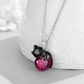 wholesale 14K Gold Pink Crystal Black Cat Pendant Necklace for Women Cats Lover-0-65