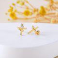 wholesale Gold 10K White Round Cut Moissanite Cross Stud Earrings Religious s for Women-0-4