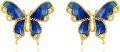 wholesale 14K Gold Blue Enamel Butterfly Stud Earrings for Women-0-0